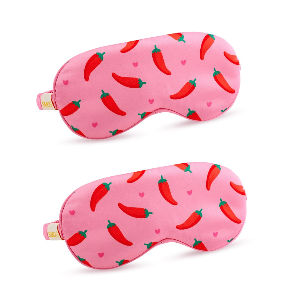 Satin Sleep Mask Twin Pack Sets - Various Designs Chilli Pepper