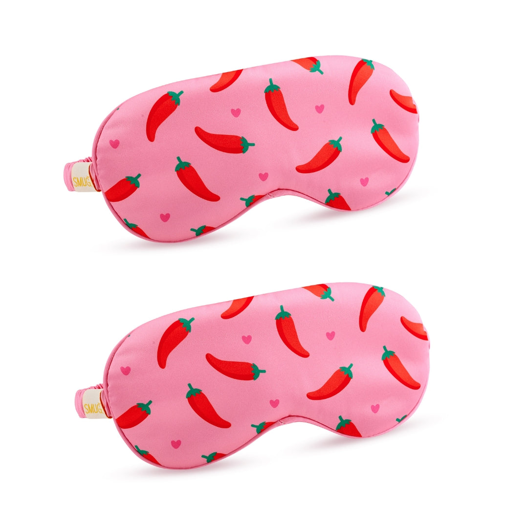 Satin Sleep Mask Twin Pack Sets - Various Designs Chilli Pepper