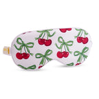 Satin Sleep Mask - White Cherries Print Sleep Mask Only