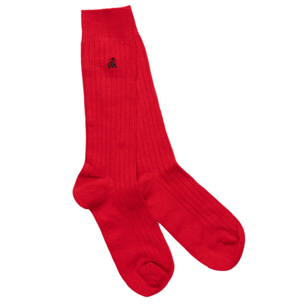 Classic Red Bamboo Socks UK 12-15 (US 13-15.5 EU 47-50)