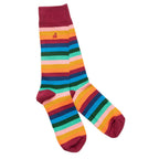 Multi Fine Striped Bamboo Socks UK 12-15 (US 13-15.5 EU 47-50)