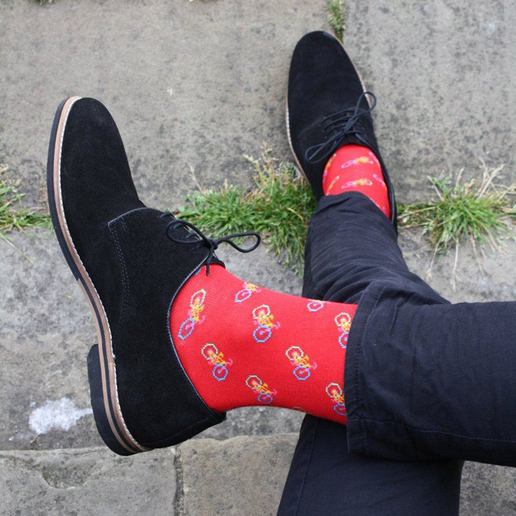 Red Bicycle Bamboo Socks