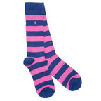 Rich Pink Striped Bamboo Socks UK 4-7 (US 5-7.5 EU 37-40)