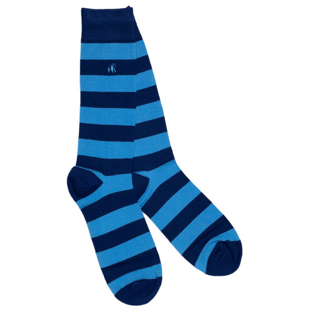 Sustainable Bamboo Socks, Made to Last Sky Blue Stripe