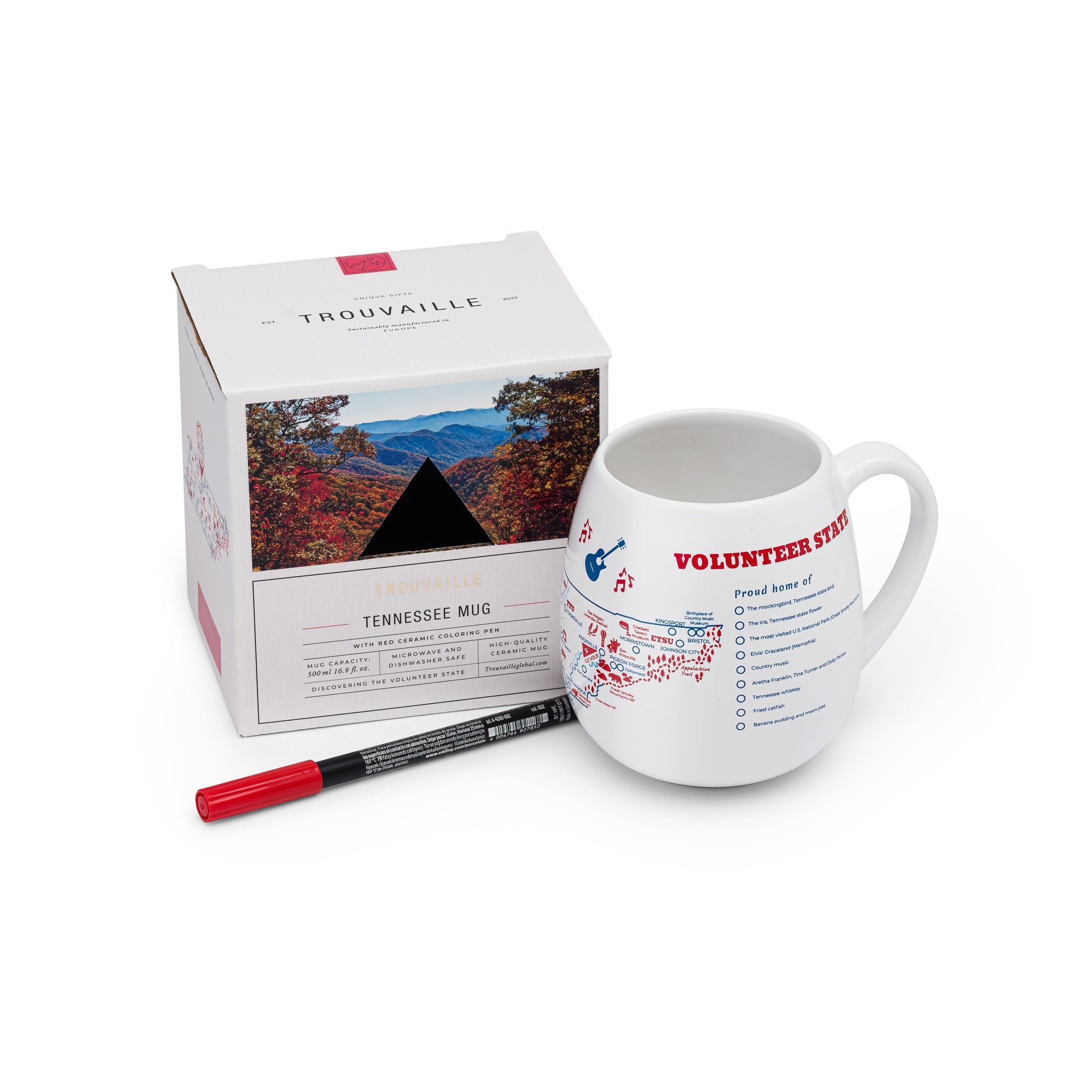 Tennessee Map Color In Travel Mug