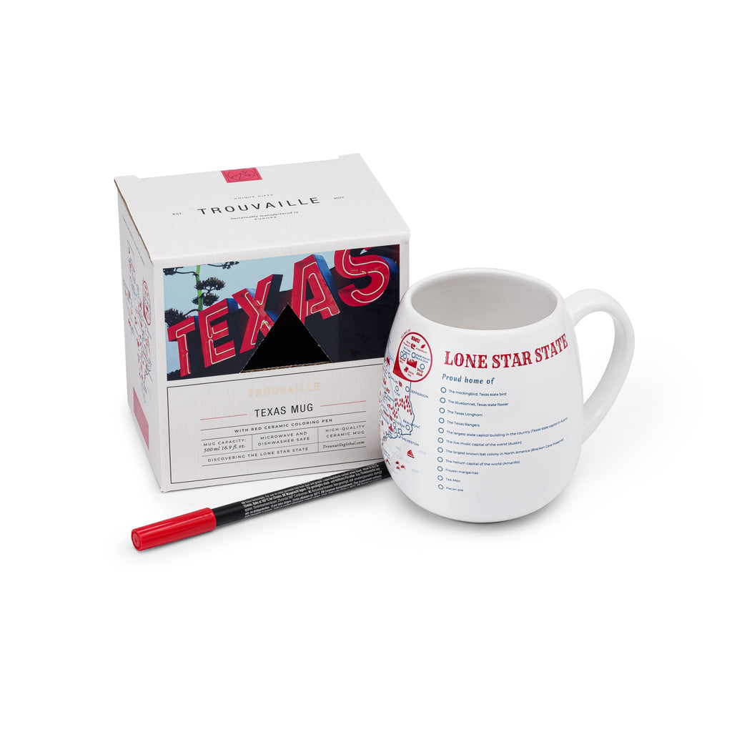 Texas Map Color In Travel Mug