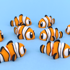 3D Printed Flexi Clown Fish | Nemo Inspired Fidget Toy | Desk Buddy | Keyring Gift for Ocean Lovers | Articulated Fish