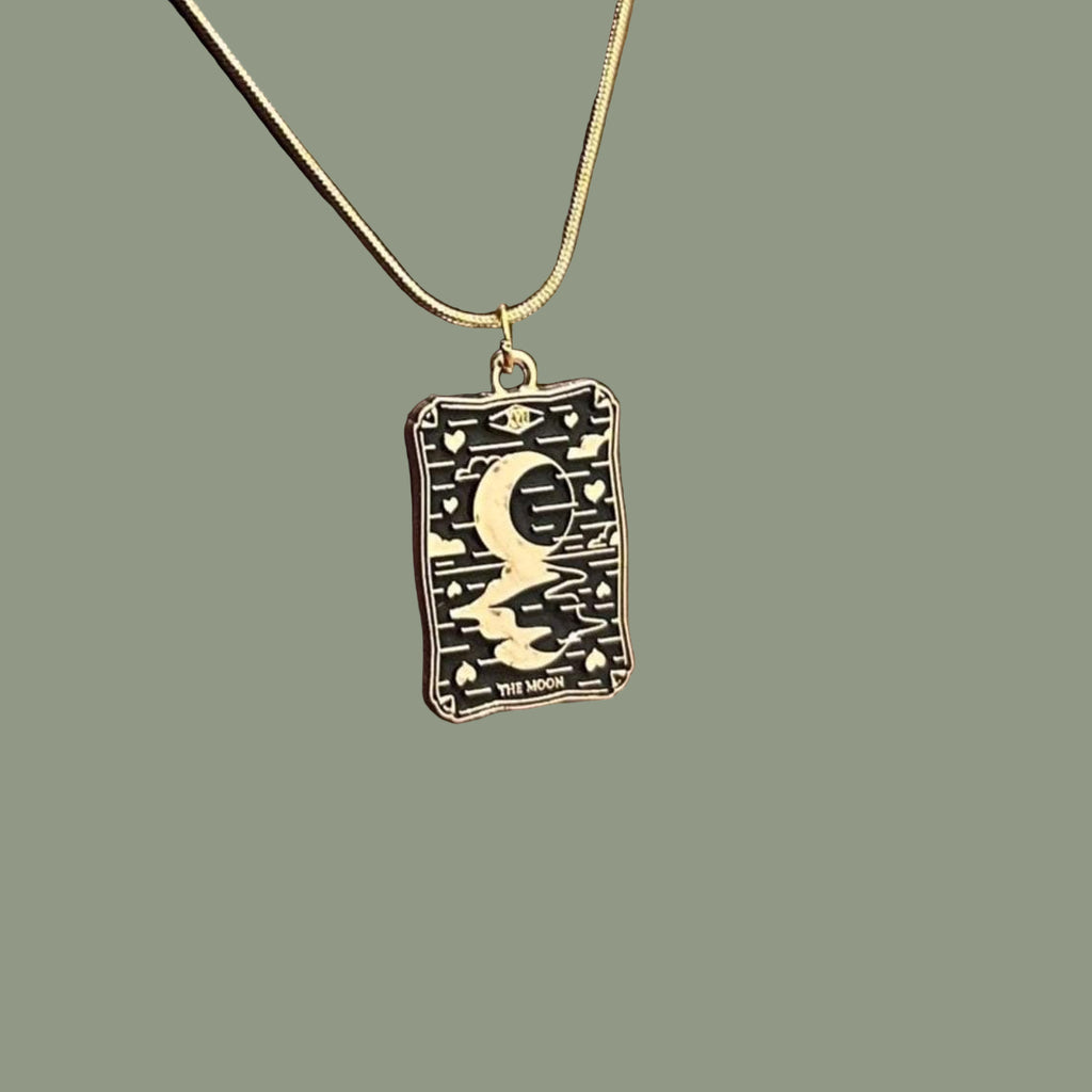 The Moon Tarot Card Pendant Necklace