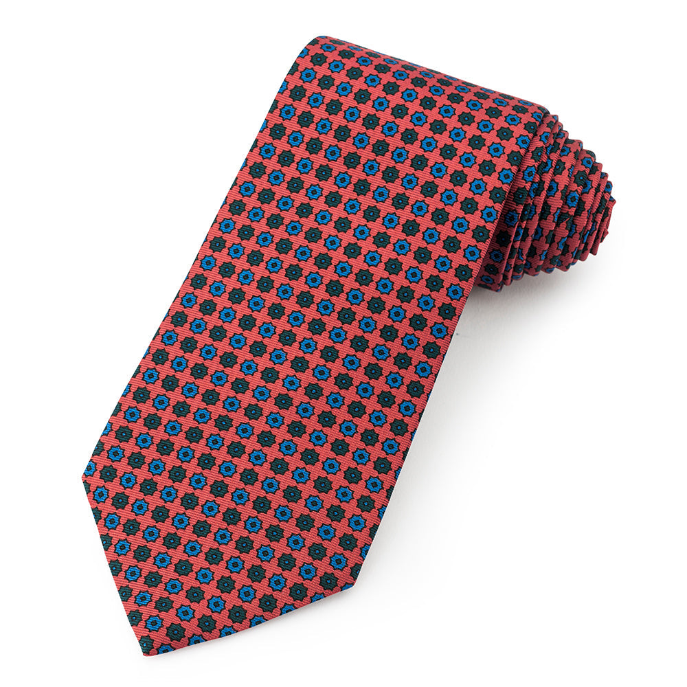 Mini Star Ancient Madder Silk Tie In Burnt Orange