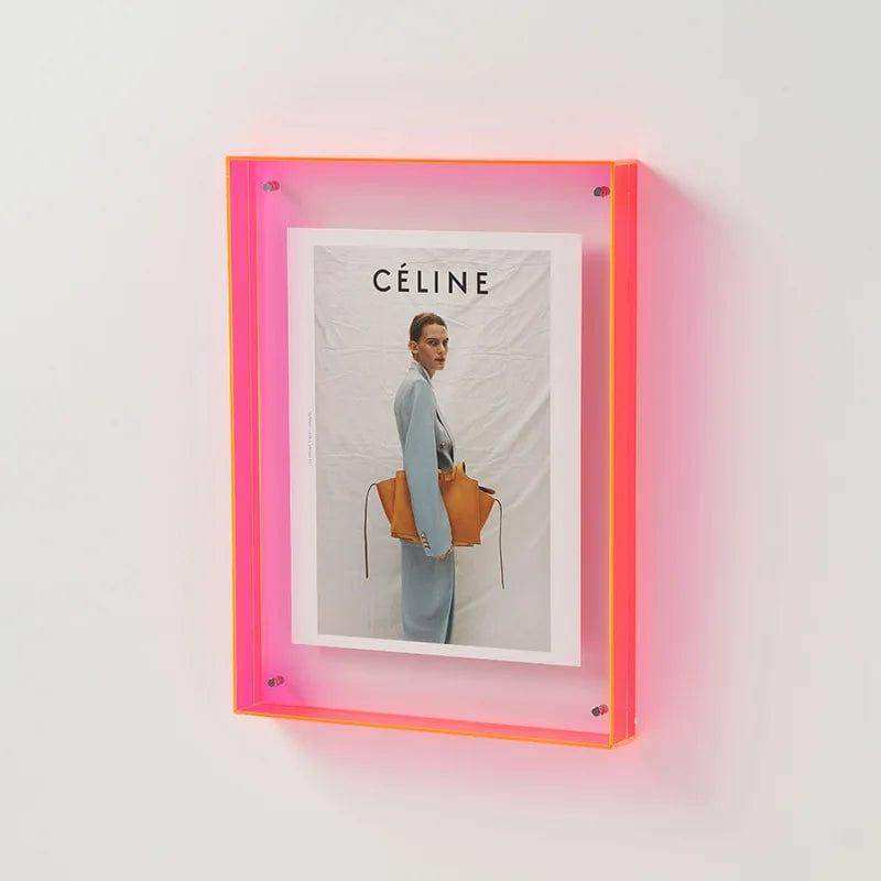 Transparent Acrylic Picture Frame fluorescent red