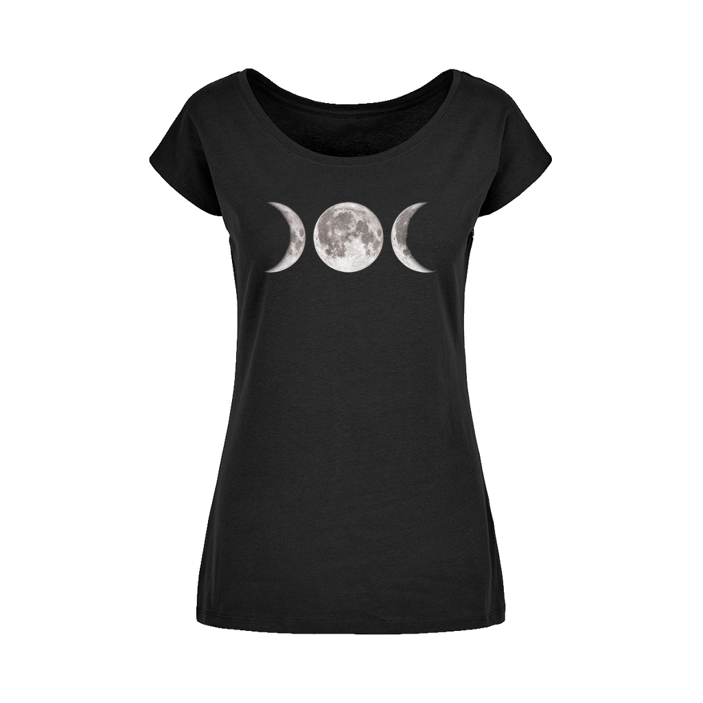 Triple Goddess Wide Neck Women’s T‑Shirt | 100% Cotton Tee Black Womens