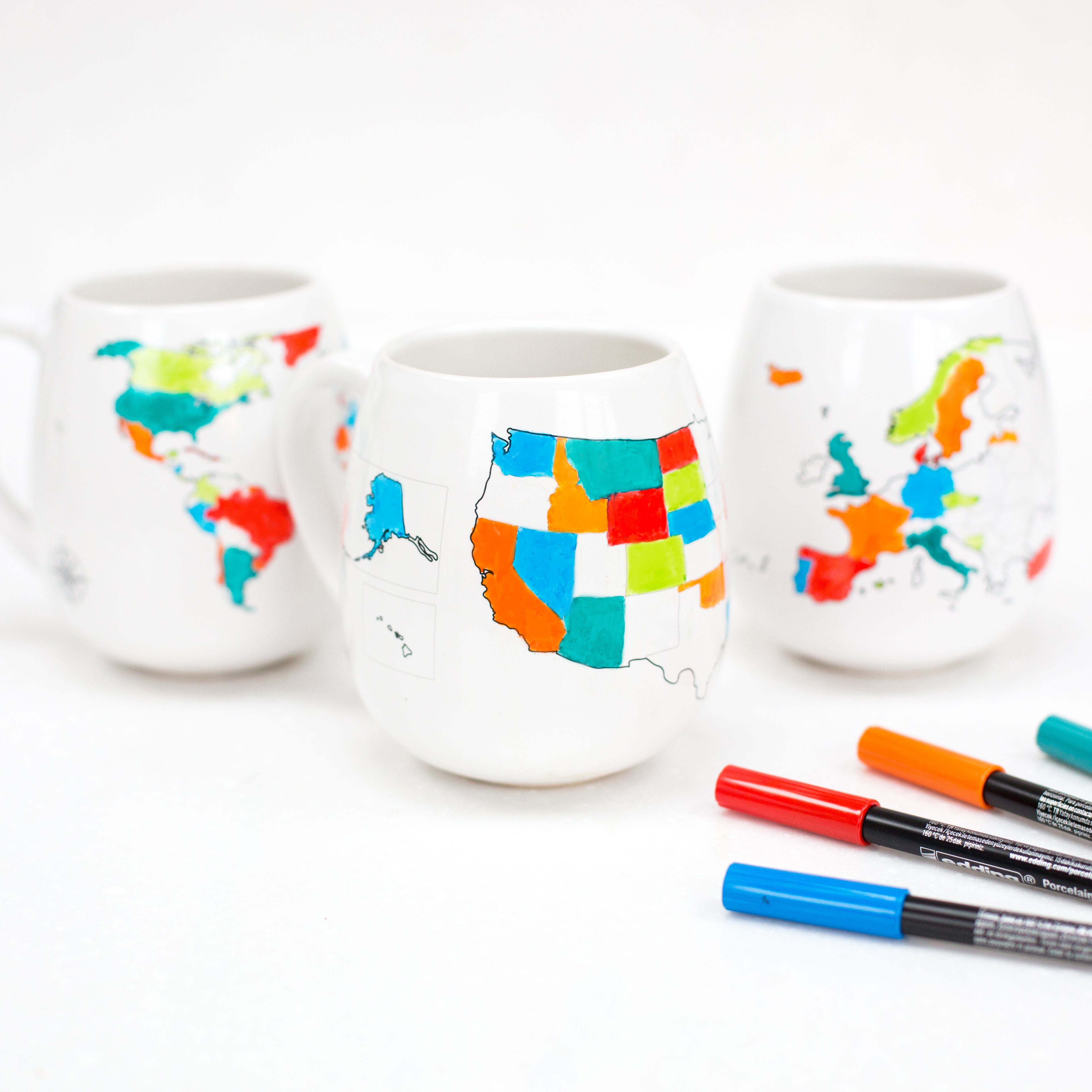 USA Map Color In Travel Mug