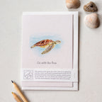 Animal Lover Charity Greeting Card Turtle 'Go with the flow' card