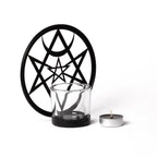 Hex Tealight Holder Gothic Iron Glass Candle Stand