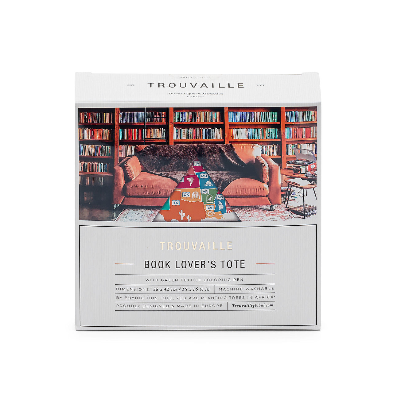 US Book Lover's Color In Totebag