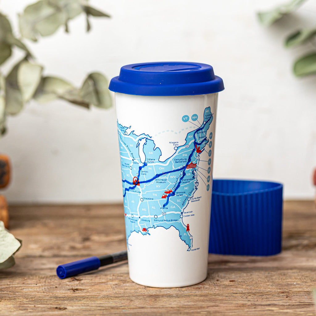 USA Road Trip Map Color In Travel Cup