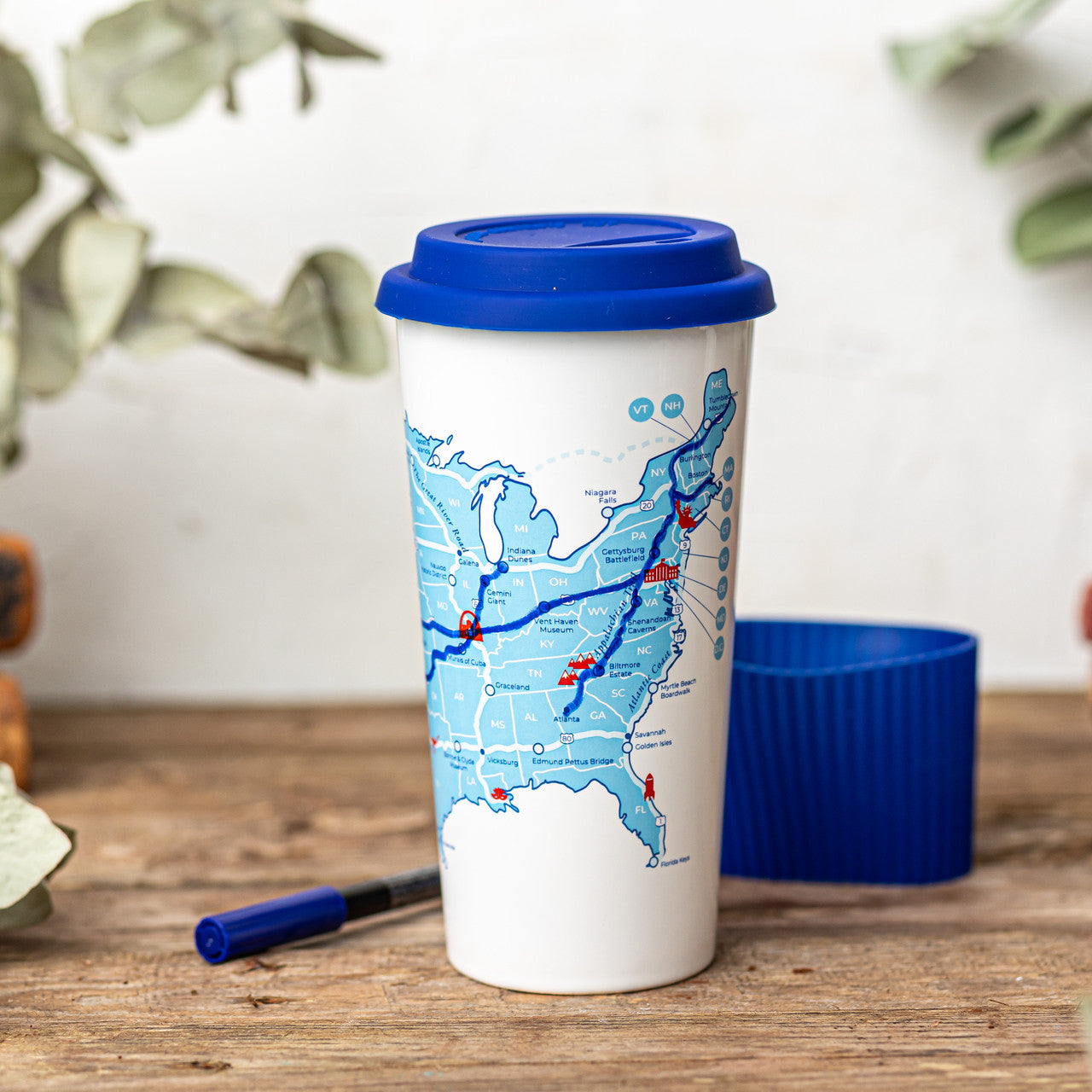 USA Road Trip Map Color In Travel Cup