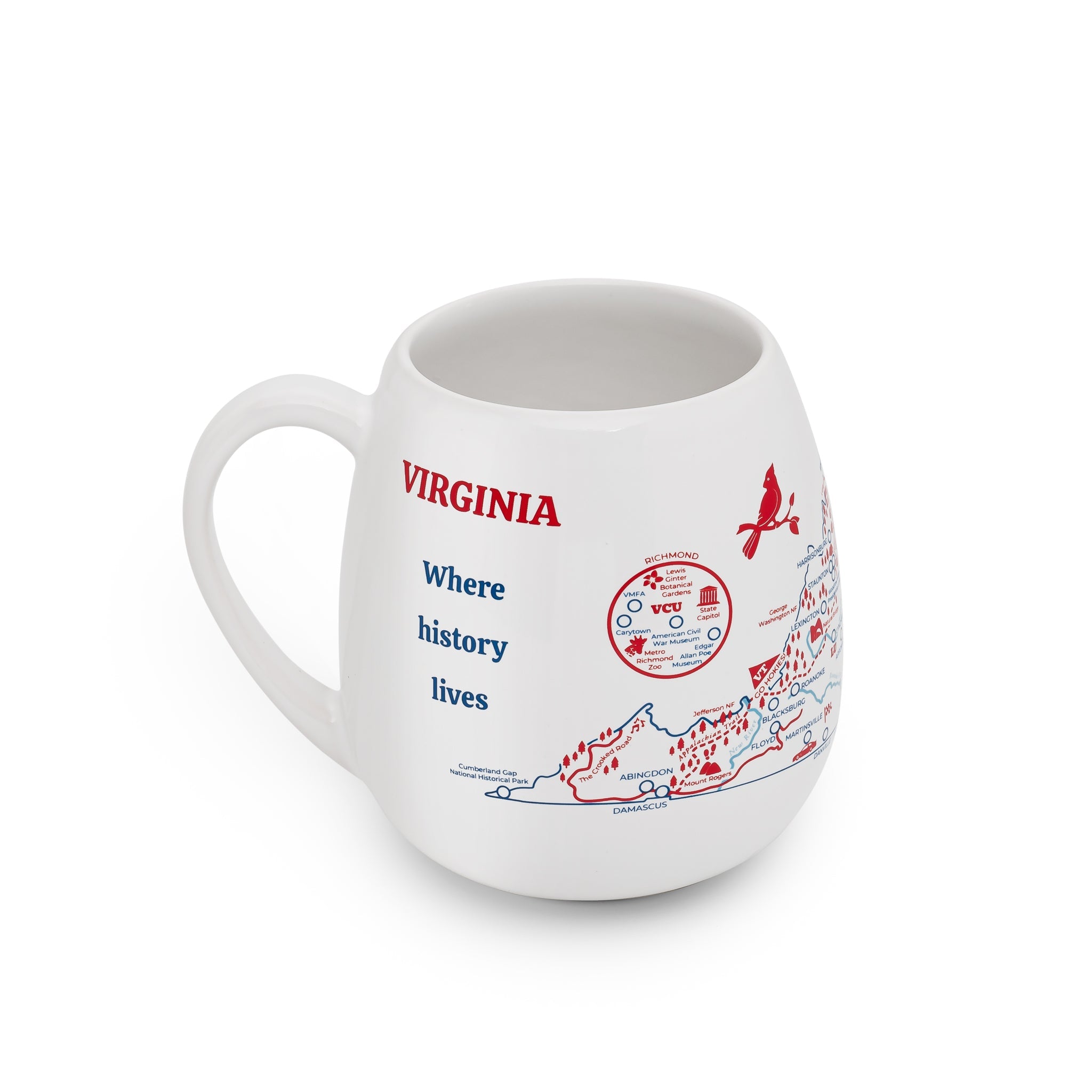 Virginia Map Color In Travel Mug