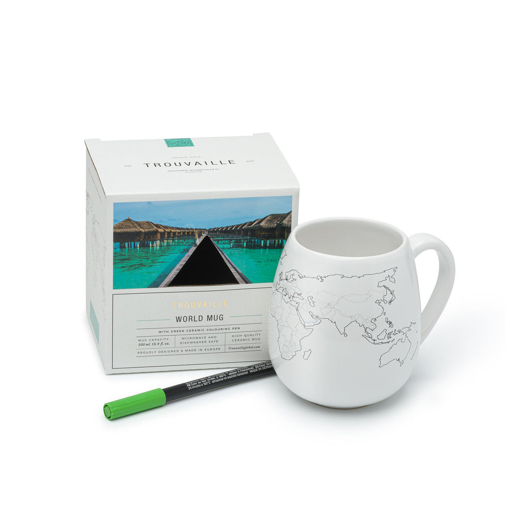 World Map Colour-In Mug | Travel Gift for Adventurers