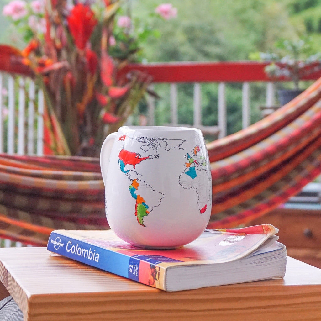 World Map Colour-In Mug | Travel Gift for Adventurers