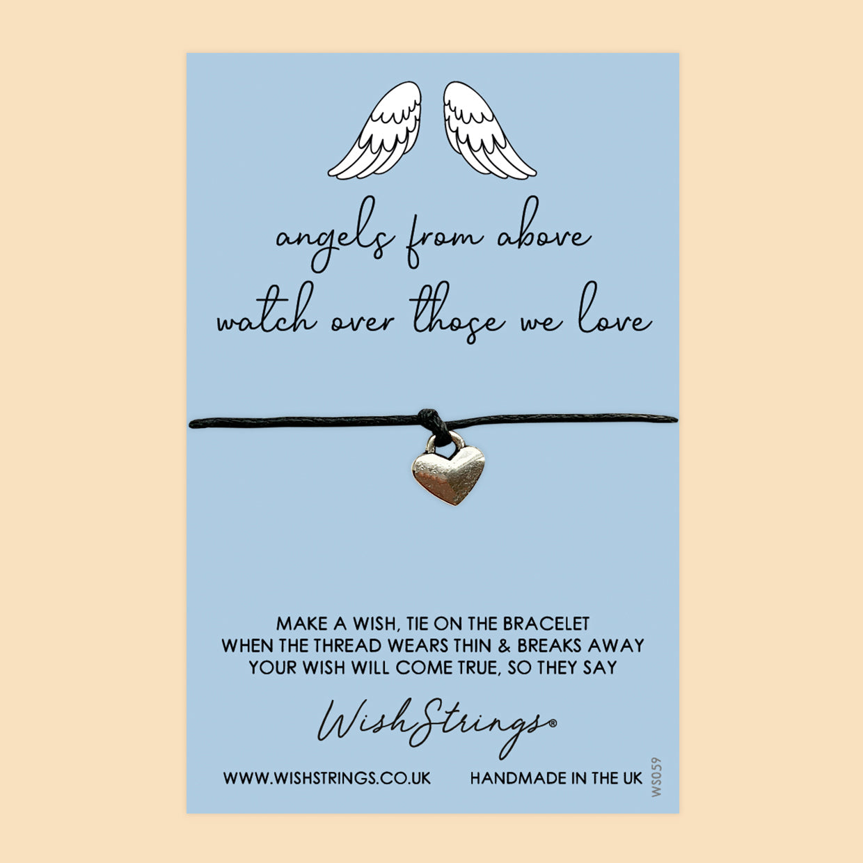 Guardian Angel Bracelet – Thoughtful Remembrance Gift | Handmade Wax Cord Bracelet