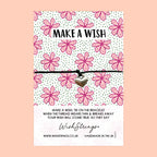 WishStrings Wish Bracelet – Floral Charm Bracelet With Flower Pattern Design Card Gift