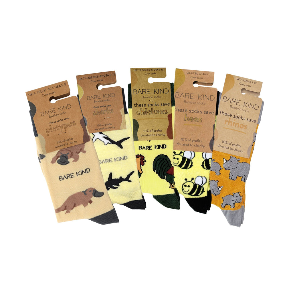 Yellow Lover 5 Bamboo Sock Set